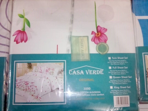 Juego De Sabanas Queen Marca Casa Verde