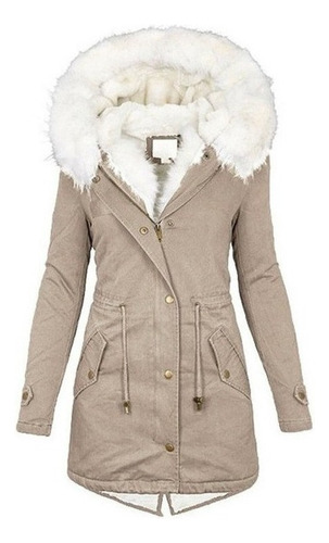 Chaqueta Acolchada De Felpa For Mujer Parka Con Forro Polar