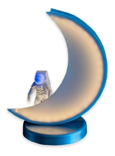 Lampara Velador Enertech Con Forma De Luna Astro 3d
