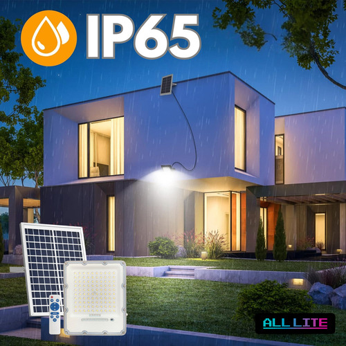 Reflector Solar Exterior Led Luz Fria 100w 100 Leds Ip65 Carcasa Plateado Luz Blanco Frío