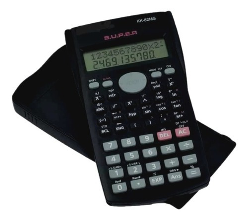 Calculadora científica, 240 funciones, batería de 10 dígitos y 2 líneas, color negro