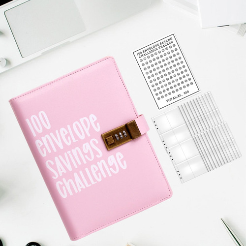 100 Envelope Challenge Binder Savings Challenges Binder Pink