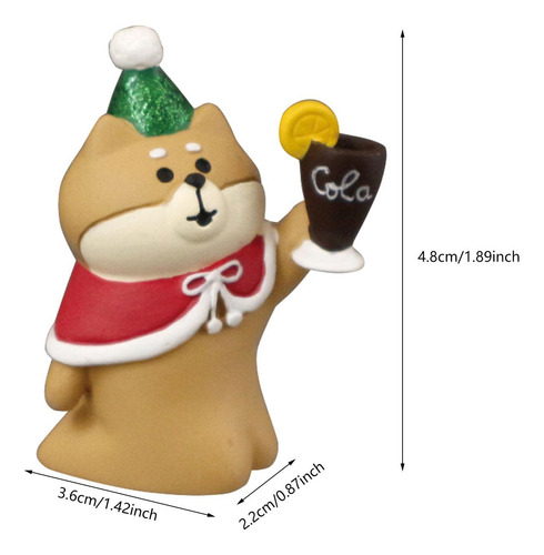 3 Estatuilla En Miniatura De Navidad, Miniestatua De Shiba