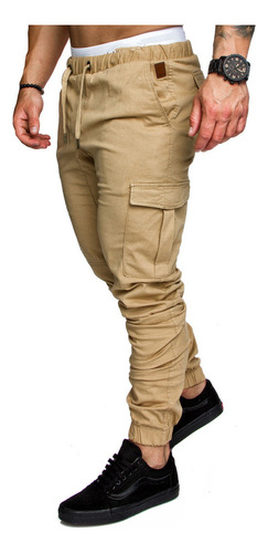 Pantalón Jogger Bolsas Cargo Casual Cómodo Hombres