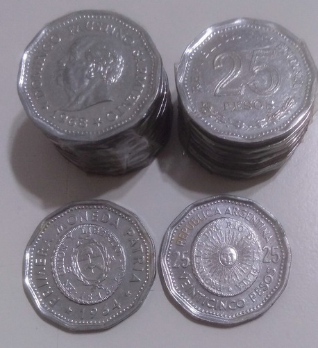 Monedas 25 Pesos  Lote De 68 Monedas Ver Descripción