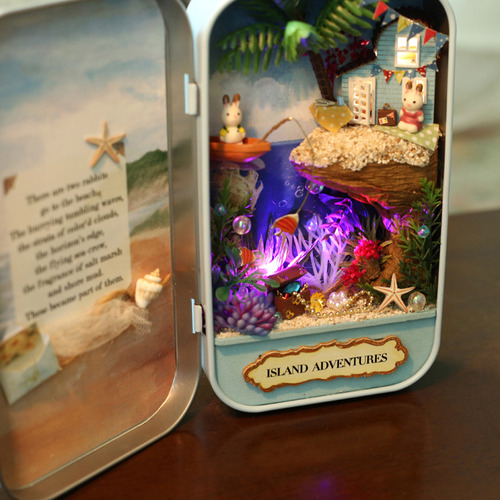 Casa De Muñecas En Miniatura Diy: Caja De Rompecabezas De Ma