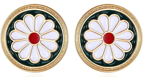 Lindos Aretes Hipoalergénicos Con Forma De Flor Para Mujeres