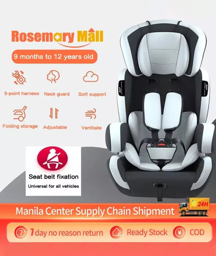 Autoasiento Para Carro Silla De Bebe Seguridad 9m A 11 Años