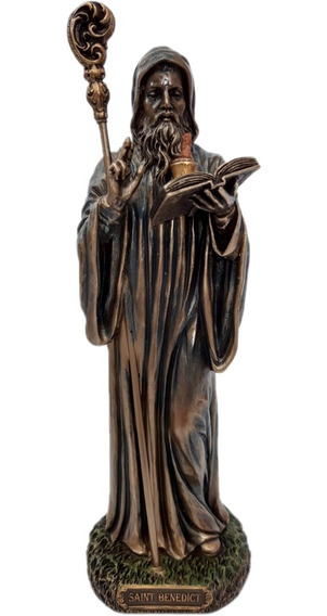 Estatua de resina de San Benito de Nursia 16/ cm