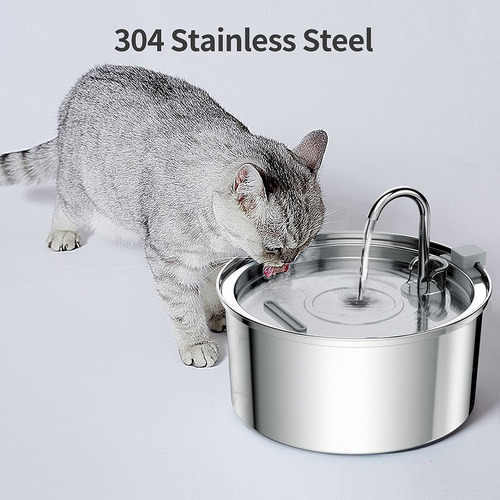 Alimentador De Agua Para Mascotas De Acero Inoxidable Cat Au