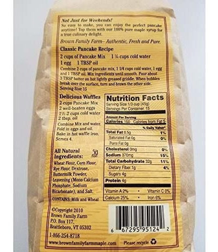 Vermont Pancake Mix Por Brown Familia Farm Buttermilk