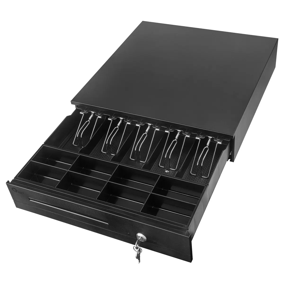 Cajon De Dinero Qian, Con Llave, 8 Compartimentos Para Monedas 5 Para Billetes,compartimento Extraible, Cajas Registradoras, Rj11/rj12, Hasta 100000 Operaciones Aseguradas, Qoc-hon