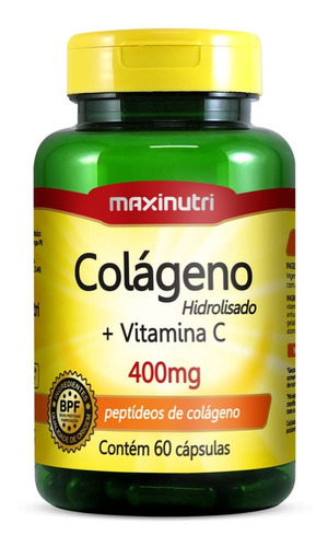 Colágeno Hidrolisado + Vitamina C Maxinutri C/ 60 Cápsulas