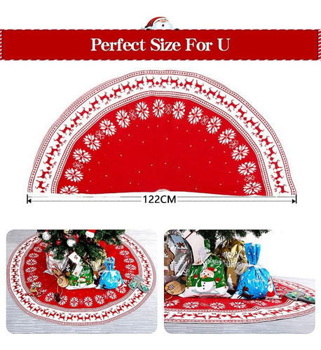 Falda De Árbol De Navidad Con Forma De Alce De Nieve, Falda