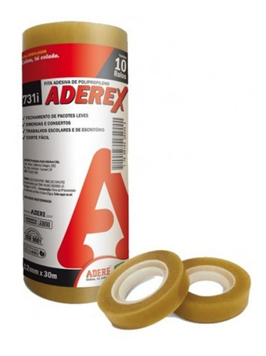 Pacote Com 10 Fita Adesiva Durex Transparente 12mm X 30m