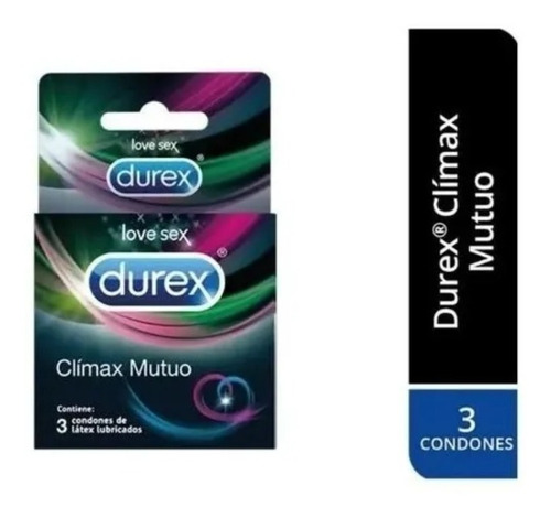 Durex Clímax Mutuo Caja 3 Condones Preservativos Lubricados