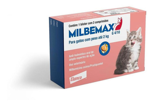 Vermífugo Milbemax G Gatos Elanco 0,5 A 2kg