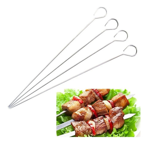 Set De 10 Pinches Para Brochette 42 Cm Acero Ideal Parrilla