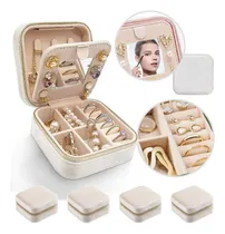 Comprar Skyice Franela Alajero Joyeros Con Espejo, Joyero Alajero, Estuche De Joyería De Viaje, Organizador De Viaje, Aja De Joyería De Terciopelo De Felpa, Blanco - Set De Cuatro Piezas