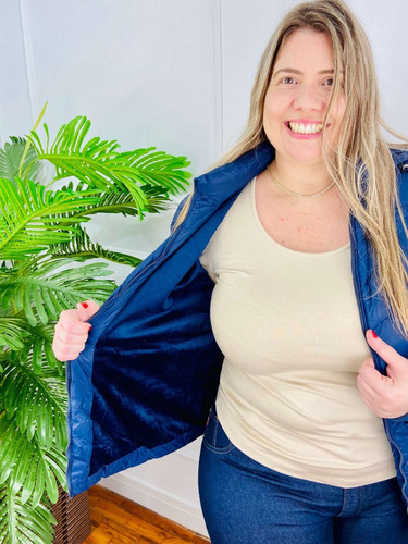Imagem 6 de 7 de Jaqueta Fem Forrada Puffer Toca Removível Plus Size
