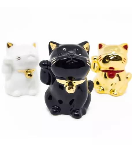 Gato da Sorte Solar Dourado Pequeno - Maneki Neko - Hachi8