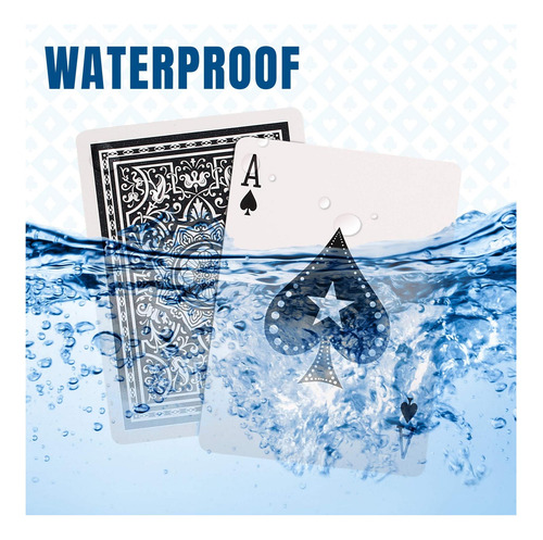 Cartas De Juego Impermeables De Lotfancy, 100% De Plástico,