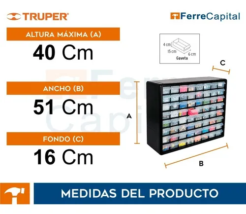 Organizador 20 Con 64 Compartimentos Truper 10895 Env o gratis