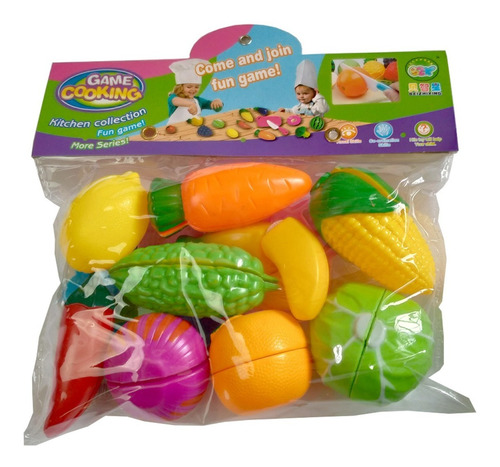 Kit Brinquedo Frutas / Legumes De Cortar 12 Pcs Comidinhas