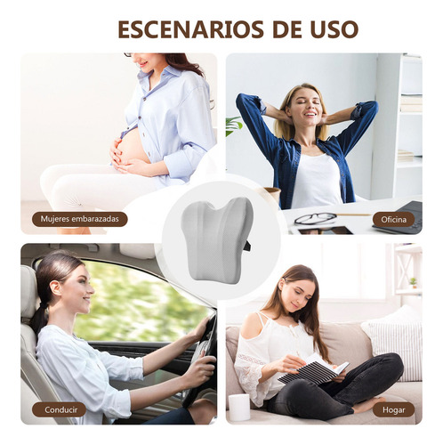 Jja Conjunto 2 En 1 Ergonómico, Cojín Lumbar Transpirable,