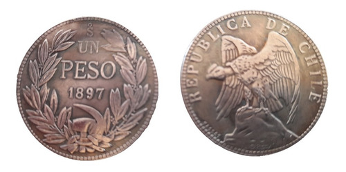 Moneda Conmemorativa Valor Histórico Chile Peso 1897