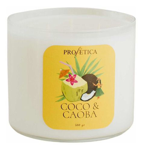 Vela Aromática Aroma Coco Y Caoba 500 Gramos