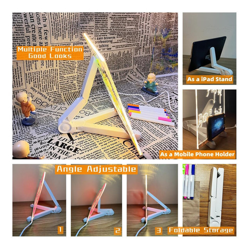 Pizarra Led Pizarra Magica Tablero Dibujo Luminoso Diy Niños