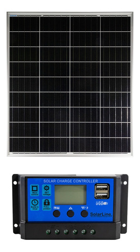 Kit Panel Solar Monocristalino 5bb 100 Watts 100wp + Reg 20a
