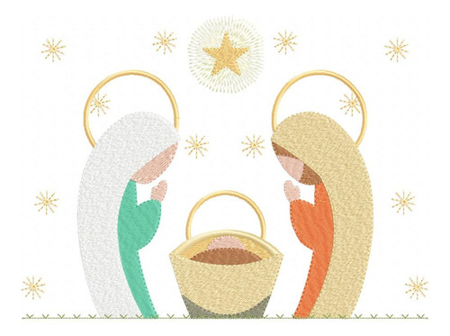 Matriz Para Bordado Maquin Natividad Escena De Navidad M4595 Color 4595 Natividad 4595