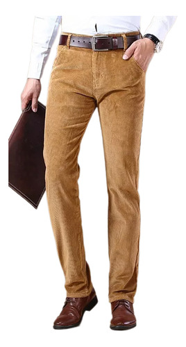 Pantalones Casuales Térmicos Elásticos De Pana Para Hombre