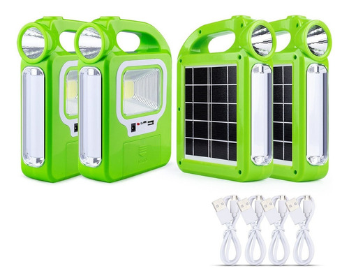 4 Pack 3 En 1 Solar Usb Recargable Más Brillante Cob Led Cam