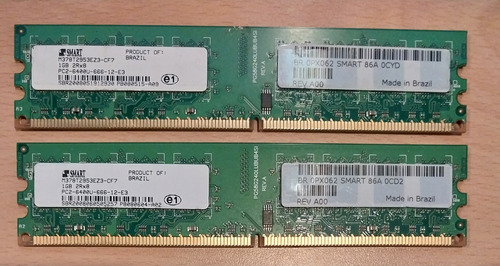 Memoria Ram Pc 2gb (2x1gb) Ddr2 800mhz Pc 6400 Smart Samsung