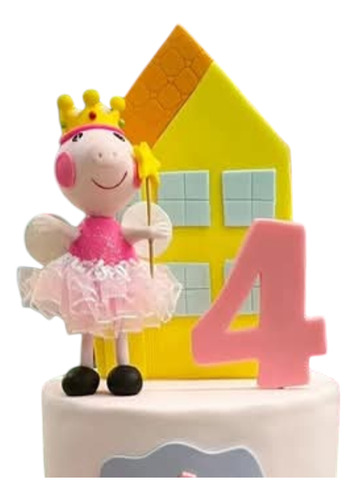 Adorno De Torta Pepa Pig Porcelana Fría Fucsia
