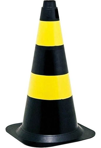 Cone De Sinalização Rígido 75cm Preto/amarelo Beltools