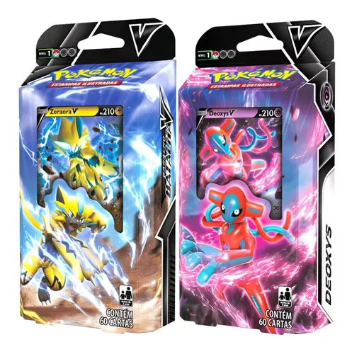 Pokemon tcg Box Deoxys ou Zeraora vmax e V-Astro Deck Copag em