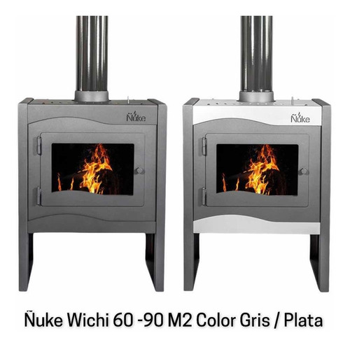 Imagen 2 de 7 de Estufa Calefactor A Leña Ñuke Wichi 60 + Kit + Instalación