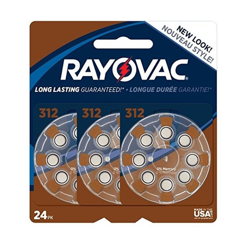 Rayovac Mercury Pilas Para Audífonos Libre, Tamaño 312, Paqu