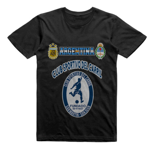 Remera Algodon Negra Sportivo Del Carril San Juan