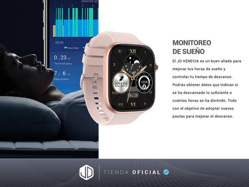 Smartwatch Reloj Inteligente Jd Venecia Rosa Gold Llamadas.*