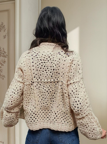 Tejidos Crochet Saco Cardigan Artesanal En Lana