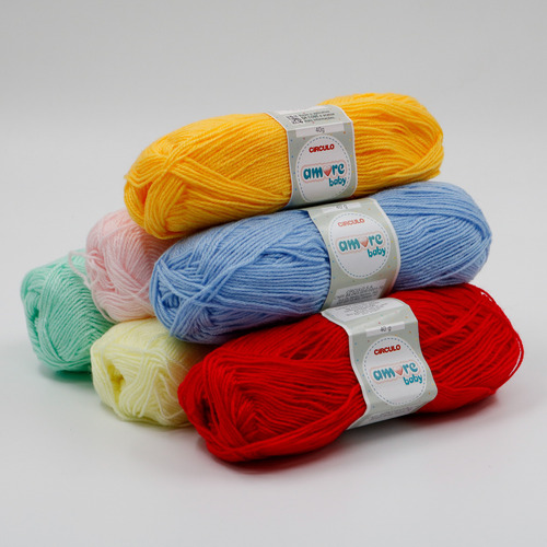 Lana Para Tejer Amore Baby Bebe X 200gr Por Color 5 Ovillos Amarillo Oro 1289