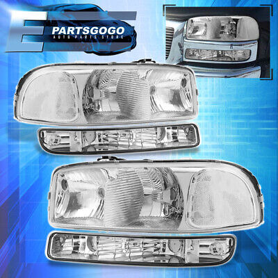 For 99-06 Gmc Sierra Yukon 1500 2500 4pc Clear Headlight Aac