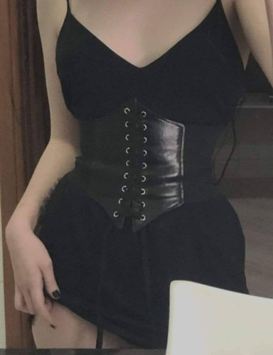 Cinturón Tipo Corset De Cuero Trenzado 