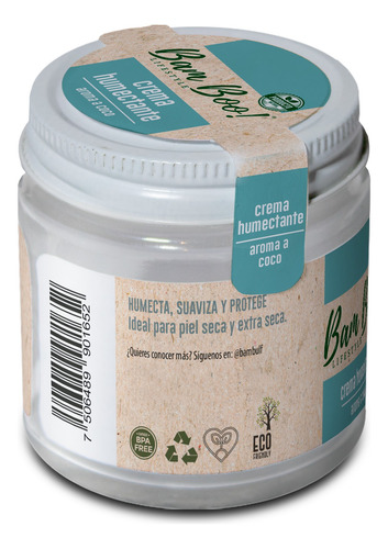 Crema Humectante Aroma A Coco 100g Bam Boo! Lifestyle