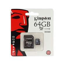 Memoria Micro Sd 64gb Con Adaptador Sd Clase 10 Kingston !!!